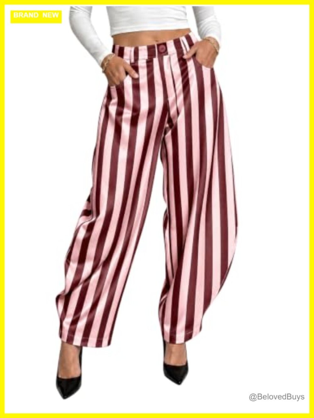 Satin Silk High Waist Barrel Pants Casual Wide Leg Y2K